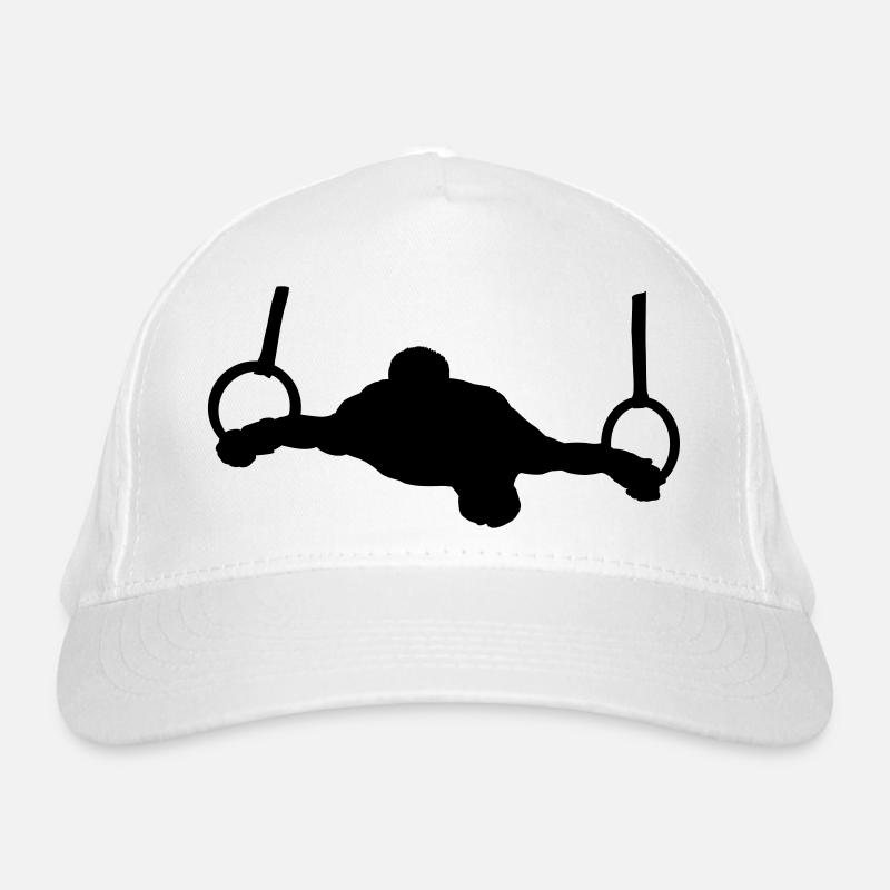 Mann in den Ringen Gymnastik Übung Bio-Baseballkappe