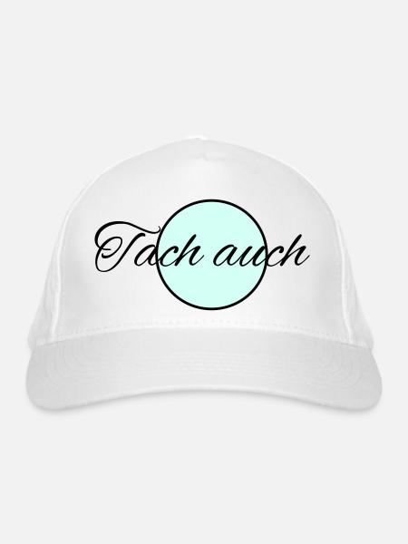 Tach auch - Bio-Baseballkappe - Weiß - Vorne