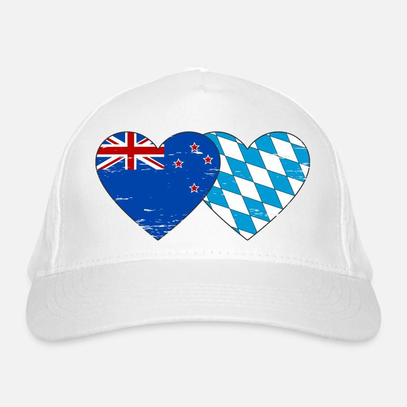 Drapeau de la Nouvelle-Zélande Bavaria Coeur utilisé Casquette classique bio