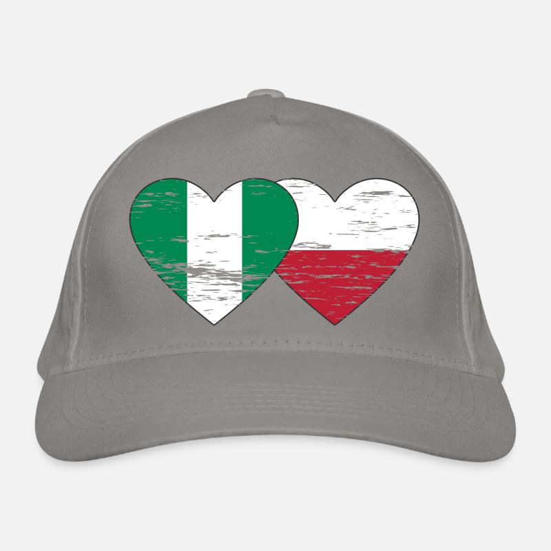 Drapeau du Nigeria Pologne coeur utilisé Casquette classique bio
