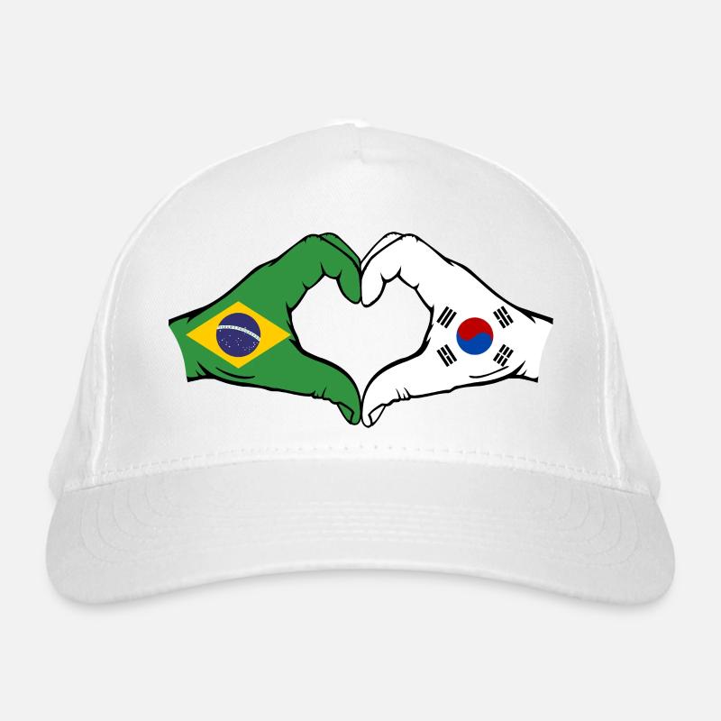 Brésil Corée du Sud Mains Coeur Forme Casquette classique bio
