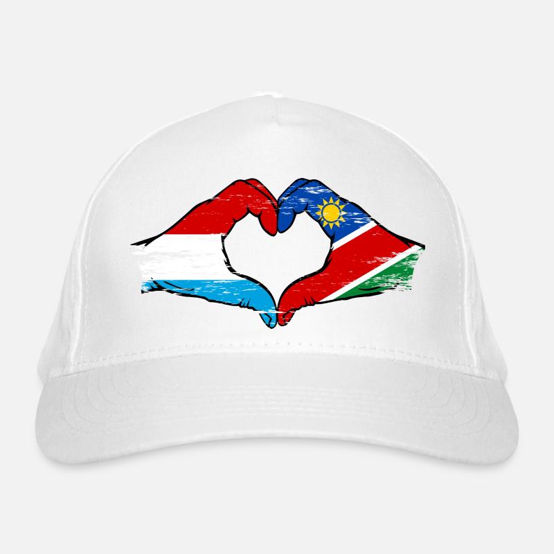 Drapeau du Luxembourg et de la Namibie, forme de cœur, utilisé Casquette classique bio