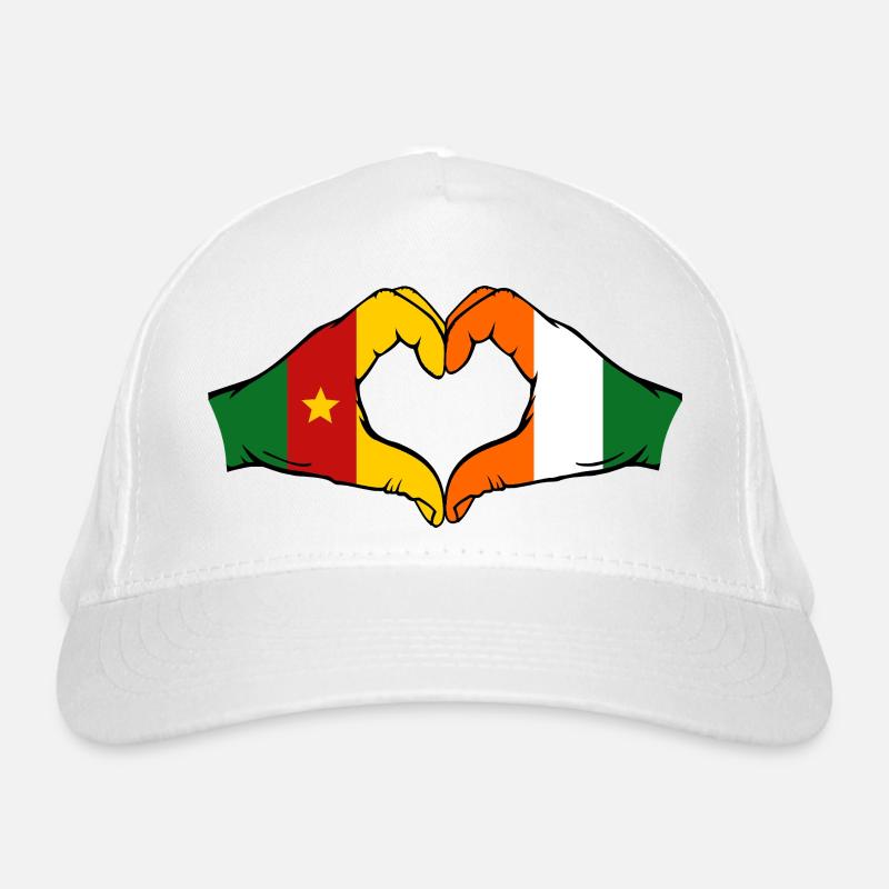 Cœur du drapeau de la Côte d’Ivoire du Cameroun Casquette classique bio