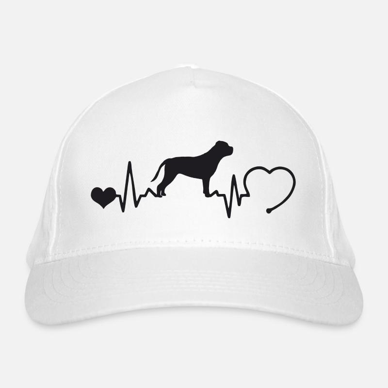 Cane Corso mit Herzschlag - Bio-Baseballkappe - Weiß