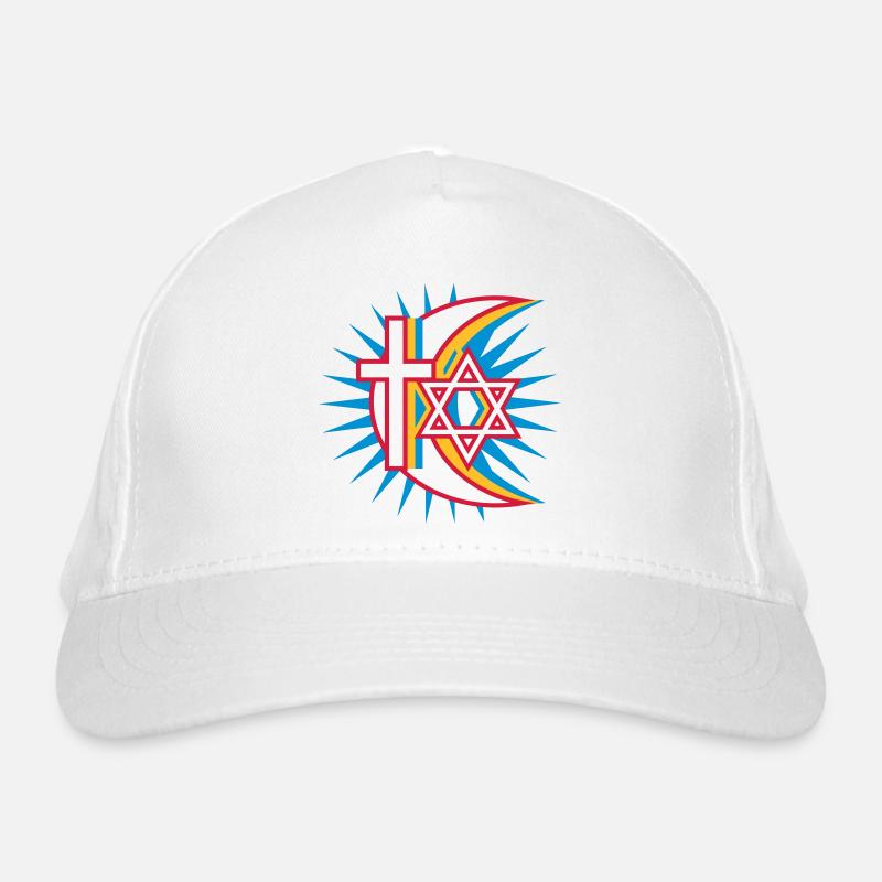 Drei Religionen Bio-Baseballkappe