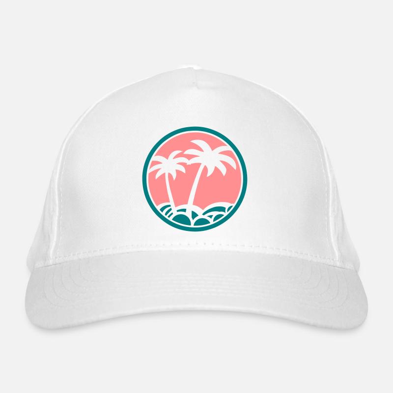 Palms emblem 03 - Organic Baseball Cap - white