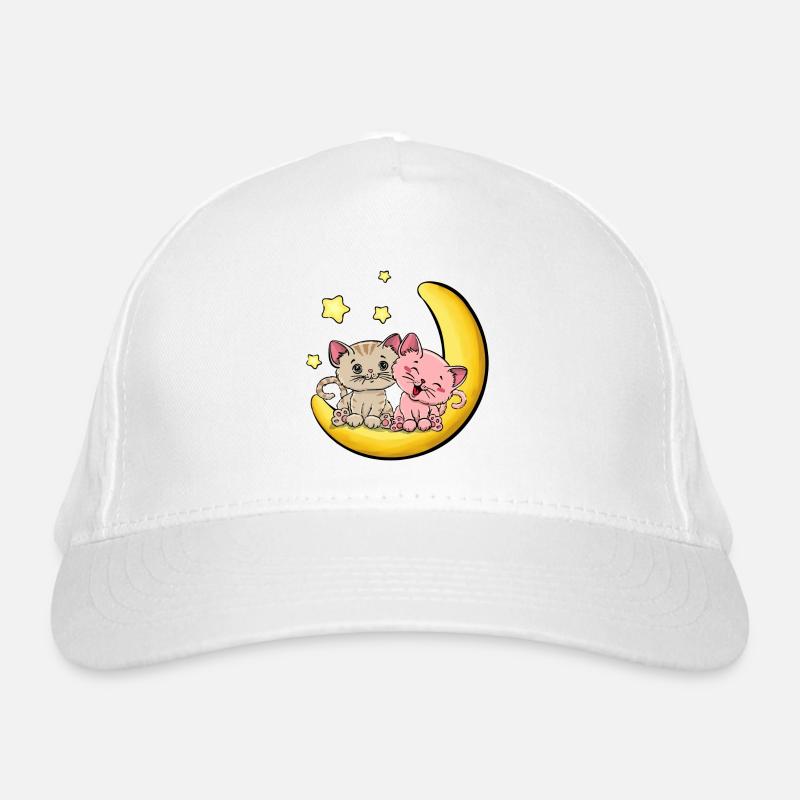 Amour de chat sur la lune Casquette classique bio