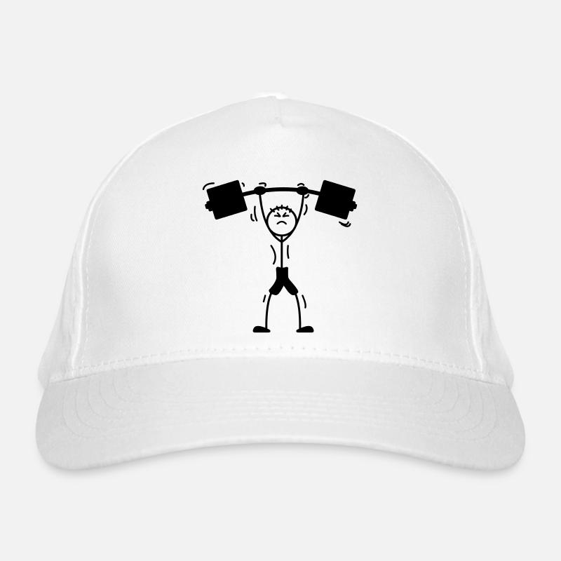 Weight training weightlifter logo, emblem Organic Baseball Cap