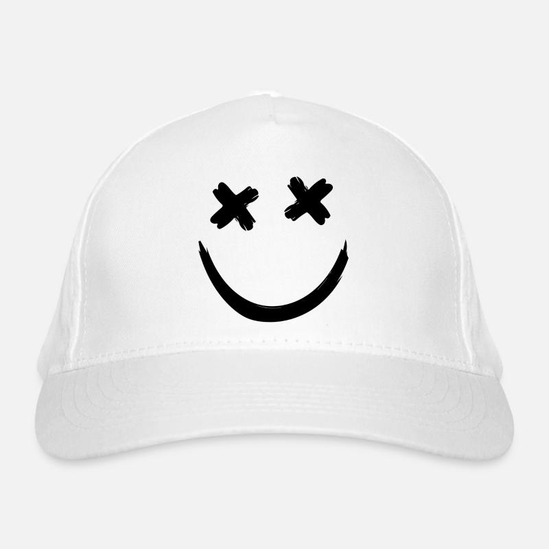 Dead Face Minimal Smile Organic Baseball Cap
