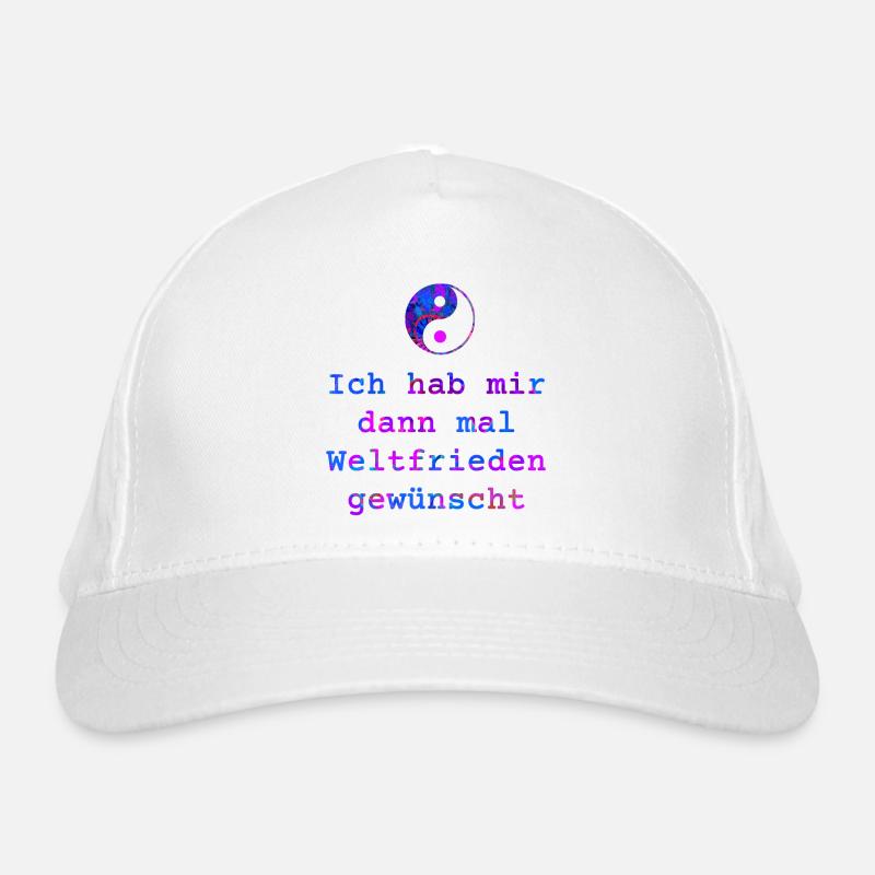 Ich habe mir dann mal Weltfrieden gewünscht - bunt Bio-Baseballkappe