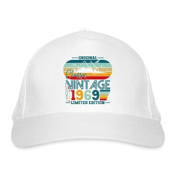 Original August Vintage 1969 Geburtstag Geschenk - Bio-Baseballkappe - Weiß - Vorne
