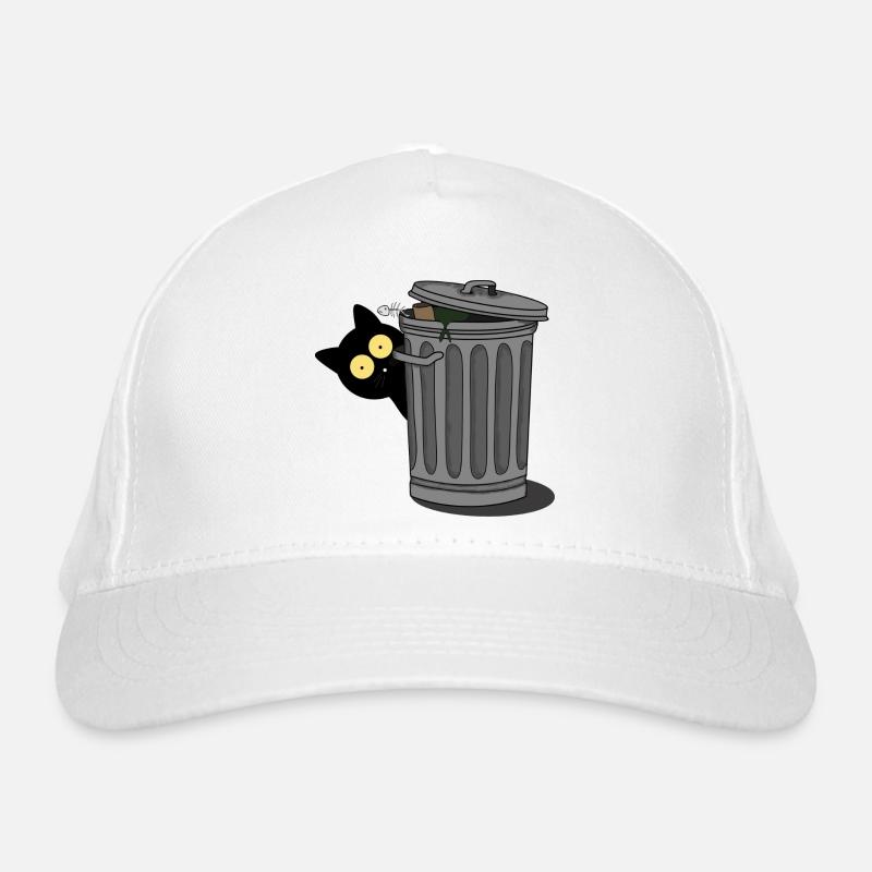 Black cat observed Organic Baseball Cap