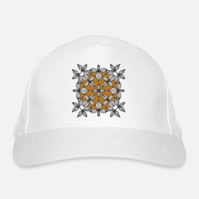 Mandala - Bio-Baseballkappe - Weiß