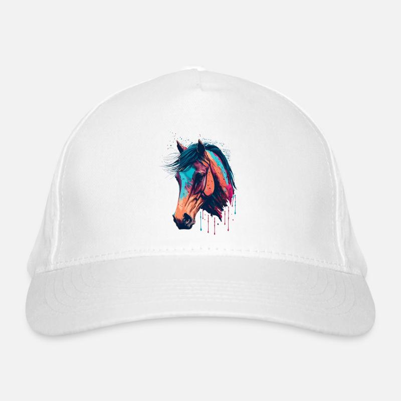 Dessin de tête de cheval Casquette classique bio
