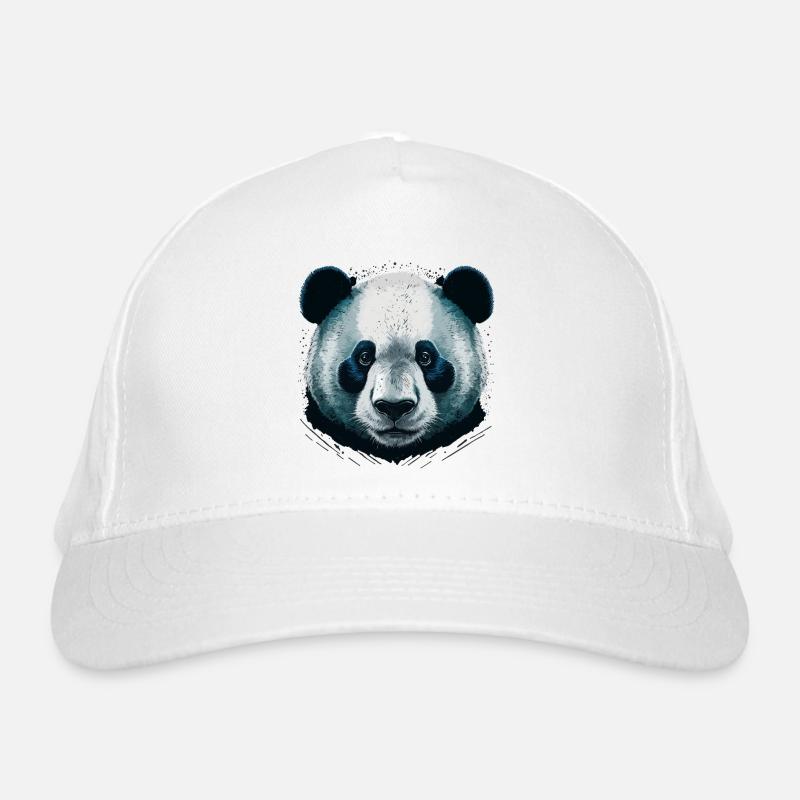 Realistic Panda Head Organic Baseball Cap