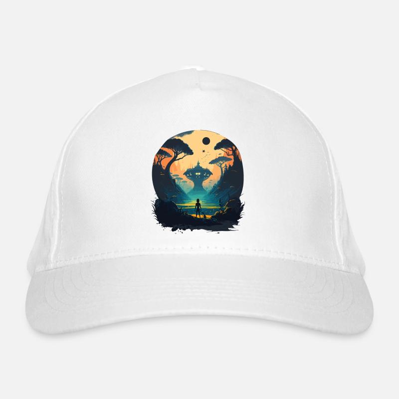 green alien space Organic Baseball Cap
