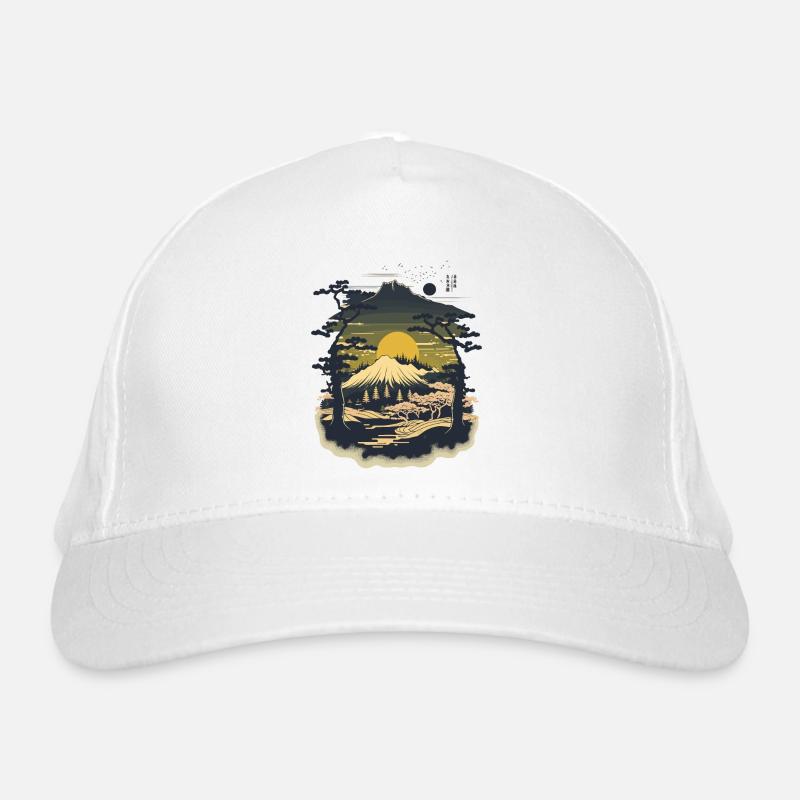 Holzschnittlandschaft Bio-Baseballkappe