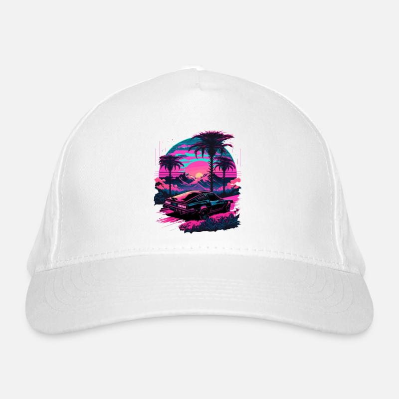 Vaporwave Palm Organic Baseball Cap