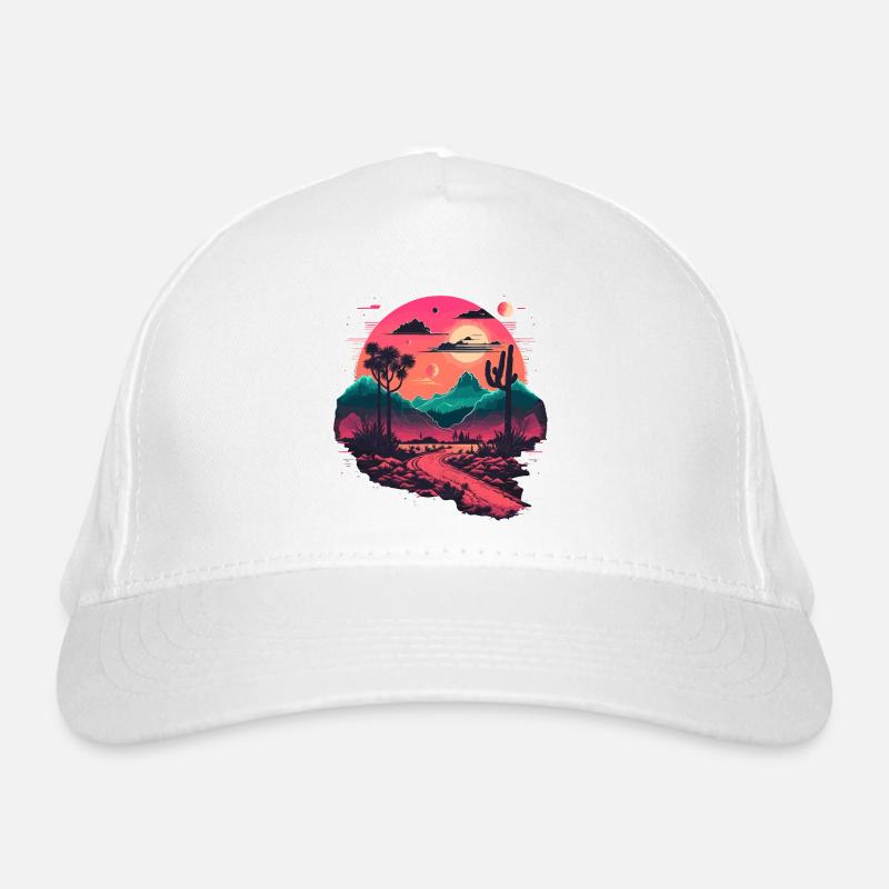 Montagnes Synthwave Casquette classique bio