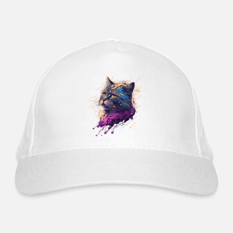 Vaporwave Cat Organic Baseball Cap