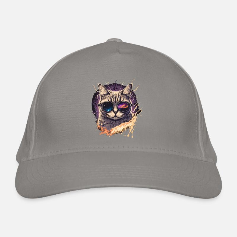 Vapowave Glitch Katze Bio-Baseballkappe