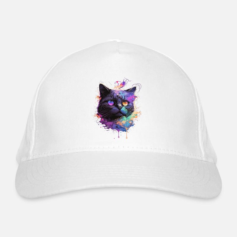 Illustration de chat coloré Casquette classique bio