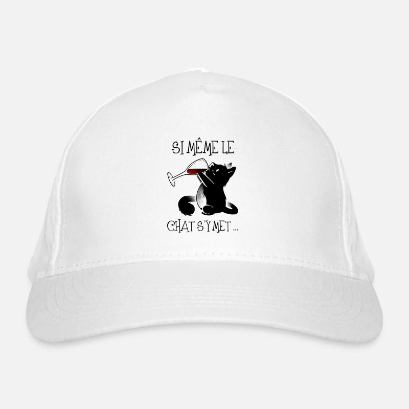 Chat qui picole .. Casquette classique bio