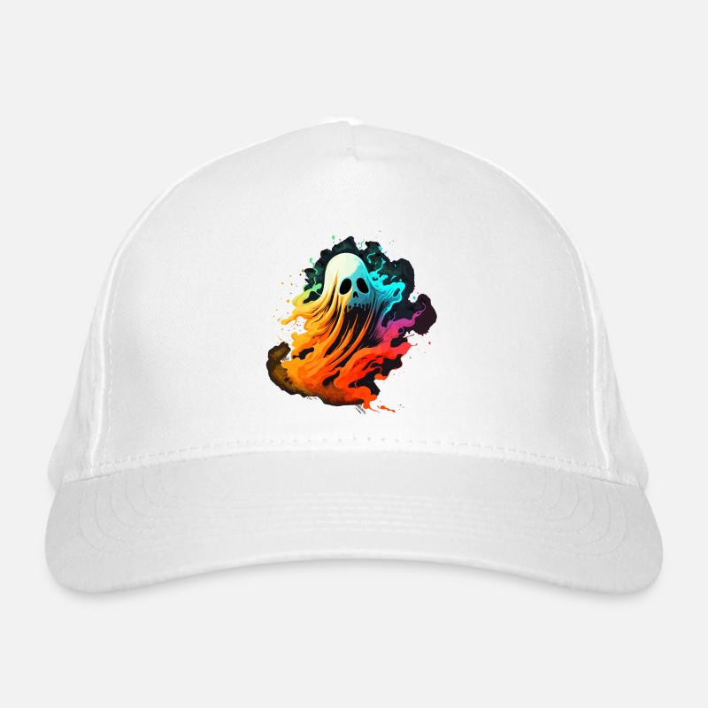 Colorful Skull Head Ghost Organic Baseball Cap