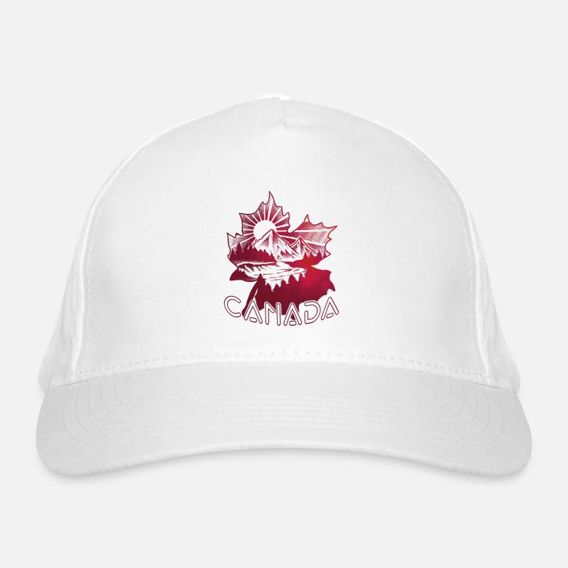 Canada cadeau - montagnes & sapins dotwork art Casquette classique bio