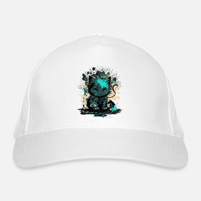 Cyber Cat Illustration Casquette classique bio