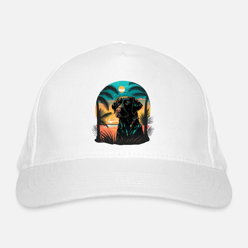 Labrador Retriever Zeit am Strand Vaporwave Bio-Baseballkappe