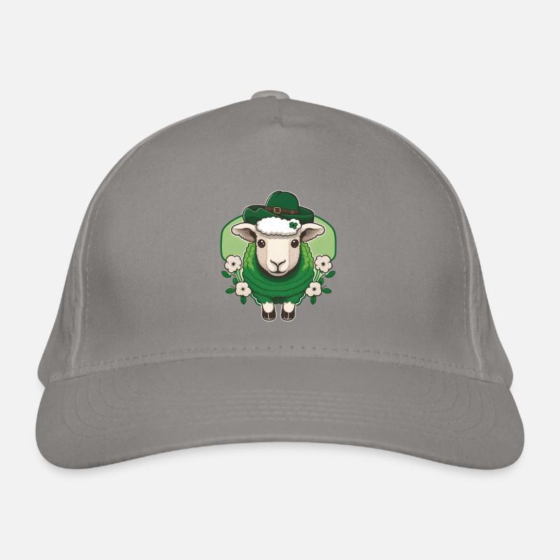 Mouton de la Saint-Patrick avec des fleurs Casquette classique bio