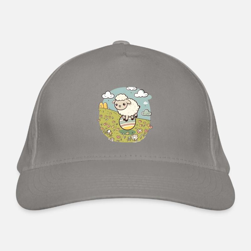 Sheep on an Easter meadow on an Easter egg Organic Baseball Cap