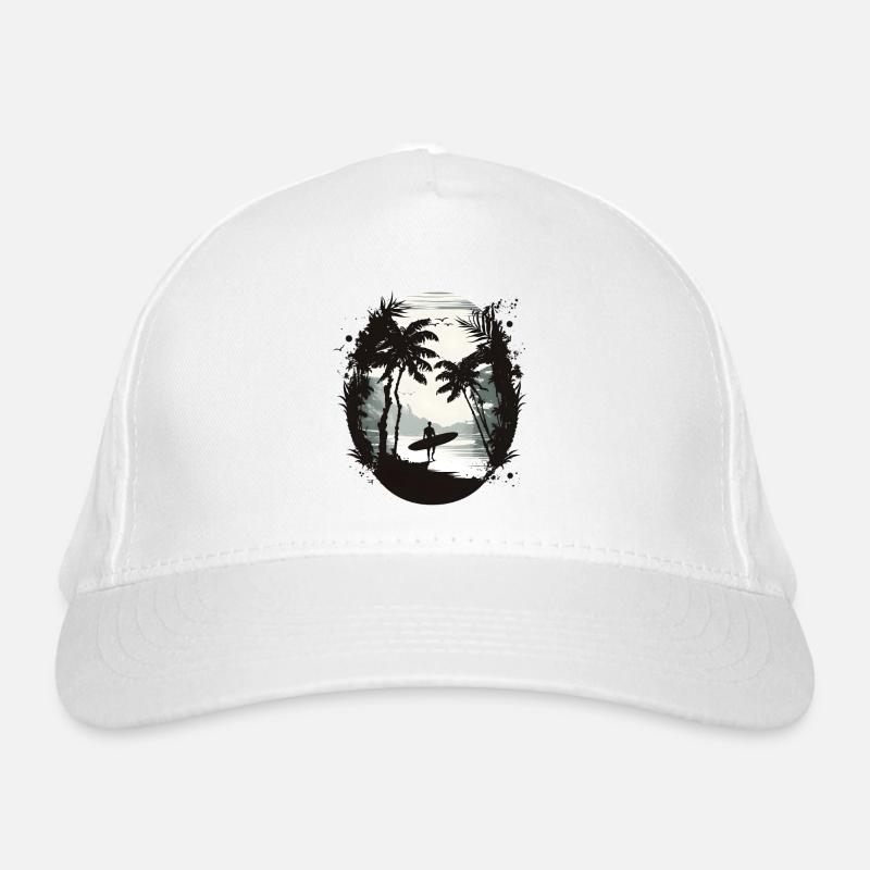 Surfer black and white Organic Baseball Cap