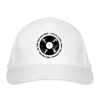 Hip Hop Rap DJ Spruch Vintage - Bio-Baseballkappe - Weiß - Vorne