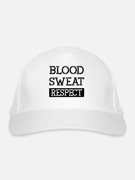 Blutschweiß Respekt - Bio-Baseballkappe - Weiß