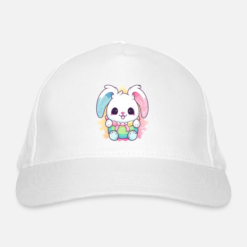 Lapin de Pâques Bleu Rose Casquette classique bio