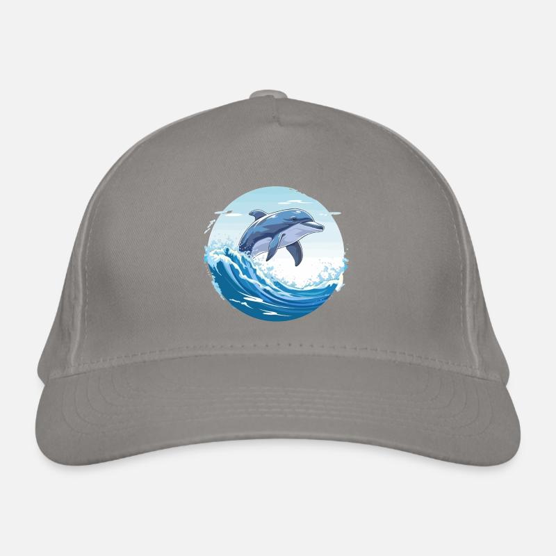 Springender Delfin Bio-Baseballkappe