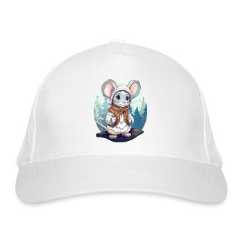 Little cute wandering mouse - Organic Baseball Cap - white - Front