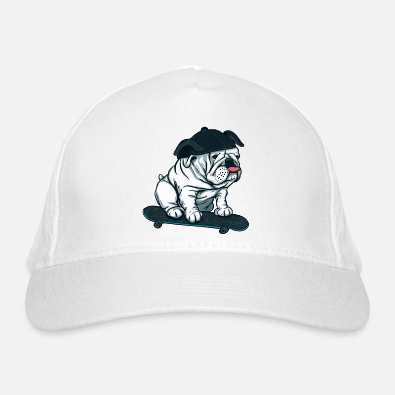 Carlin sur planche à roulettes avec casquette de baseball Casquette classique bio