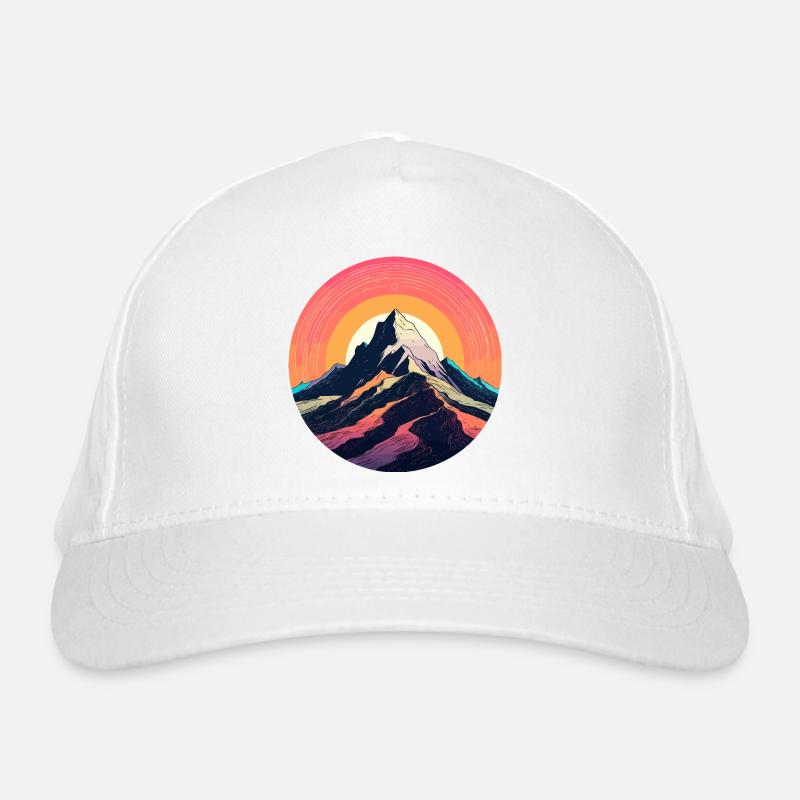 Vinyl mountain music meets psychedelic nature Organic Baseball Cap