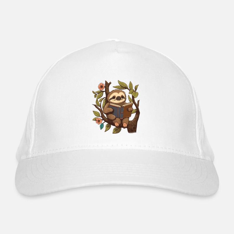 Reading Sloth Organic Baseball Cap