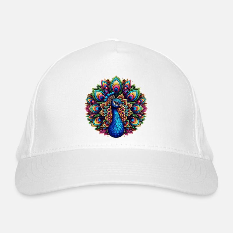 Paon décoré de Mandalas Casquette classique bio