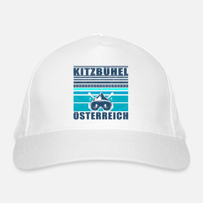 Kitzbühel Austria Retro Sunset Ski 80s Organic Baseball Cap