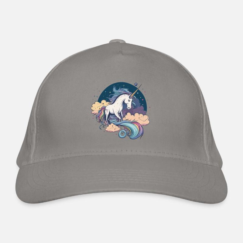 Regenbogen-Einhorn Bio-Baseballkappe