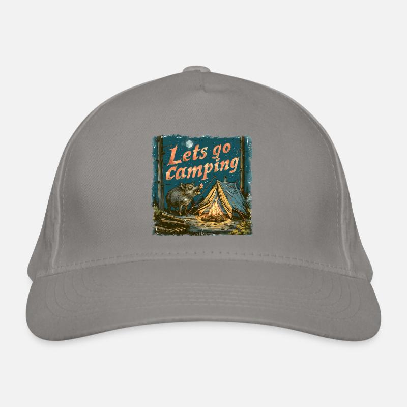 Lets Go Camping Wild Boar Adventure Organic Baseball Cap