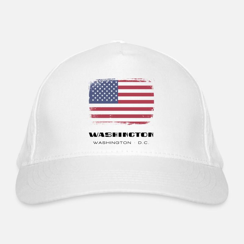 Washington, Washington D.C., USA - Organic Baseball Cap - white