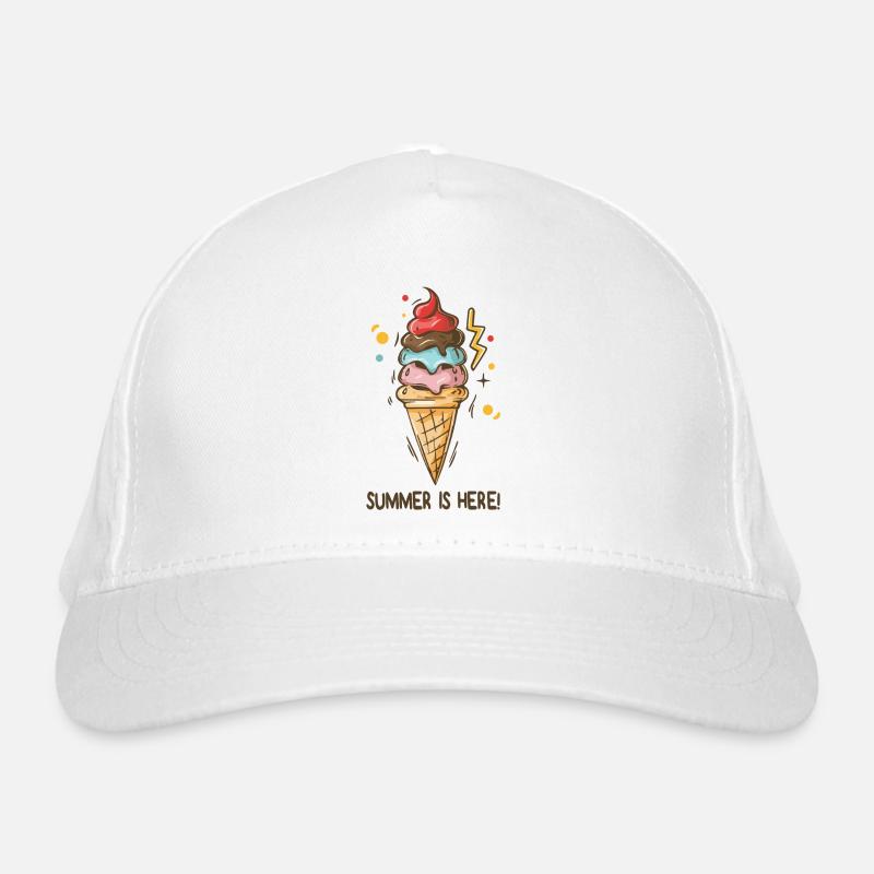 Eis Summer is here Eiscreme Eisdiele Sommerzeit Bio-Baseballkappe