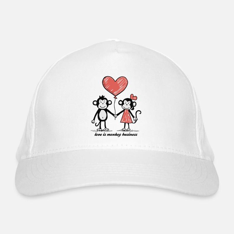 Singes Amoureux Bâton Figure Couple Casquette classique bio
