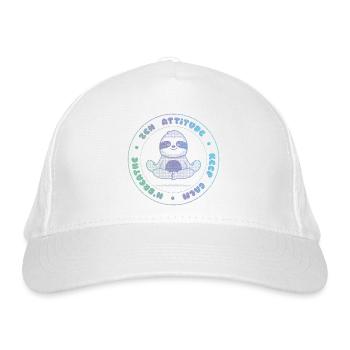 Zen Sloth - Cute Animal - Organic Baseball Cap - white - Front